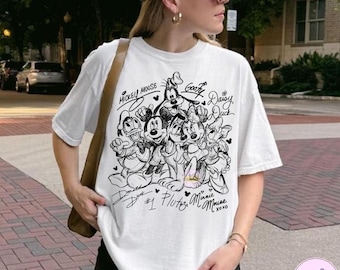 Vintage Mickey And Friends Signature PNG, Disneyland Friend Trip 2026 Tee, Disney Family Matching Shirt, Retro Mickey Tee, Disneyworld Trip