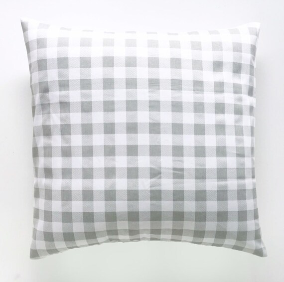 grey check pillows