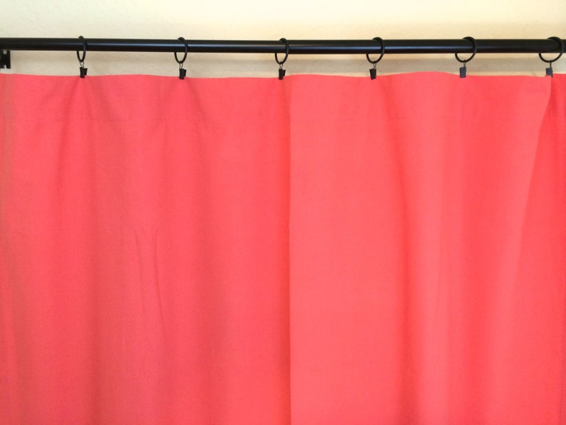 Pair Of 2 Coral Pink Curtain Panels Decorative Window Drapes Etsy