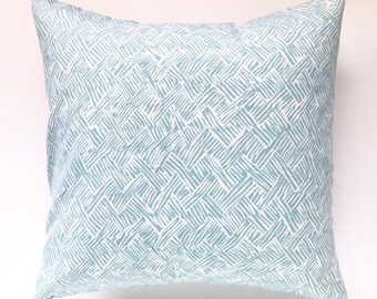 CLEARANCE Teal Pillow Cover. 20 X 20. Herringbone Pattern. Sofa Pillow. Green Throw Pillow. Teal. Modern. Boho Pillow. Mid Century Pillow.