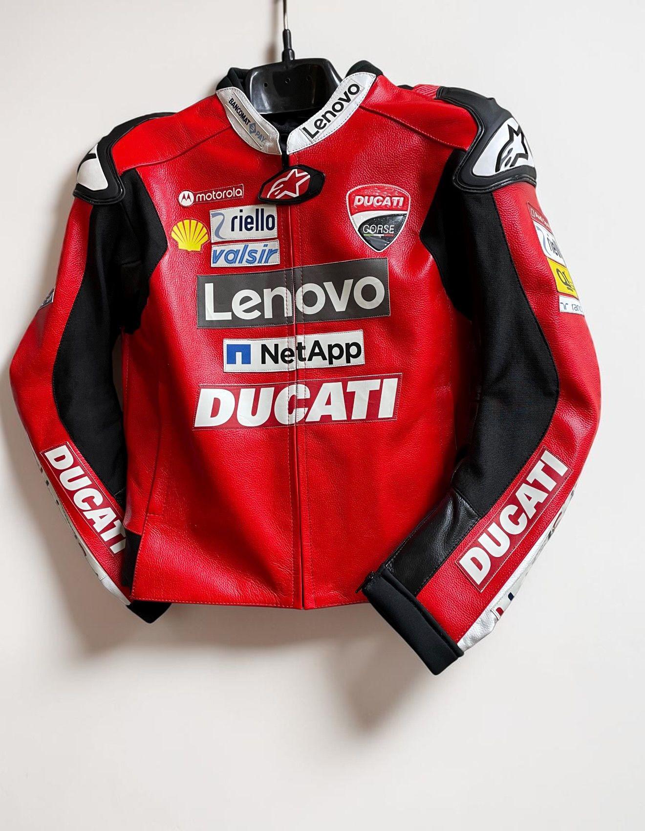 アルパインスターズ製　Ducati レザー ツナギ Lenovo ロゴ入り中古品 Ducati Lenovo Motogp Racing Leather Jacket – Red Motorcycle Biker