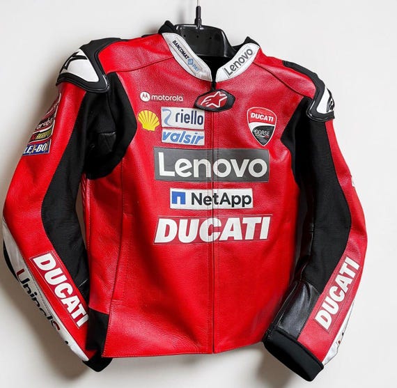 Ducati Lenovo Motogp Racing Leather Jacket – Red Motorcycle Biker