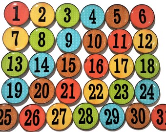 Large Teacher magnets, Student Numbers, rainbow numbers, classroom supplies, office supplies, student magnets