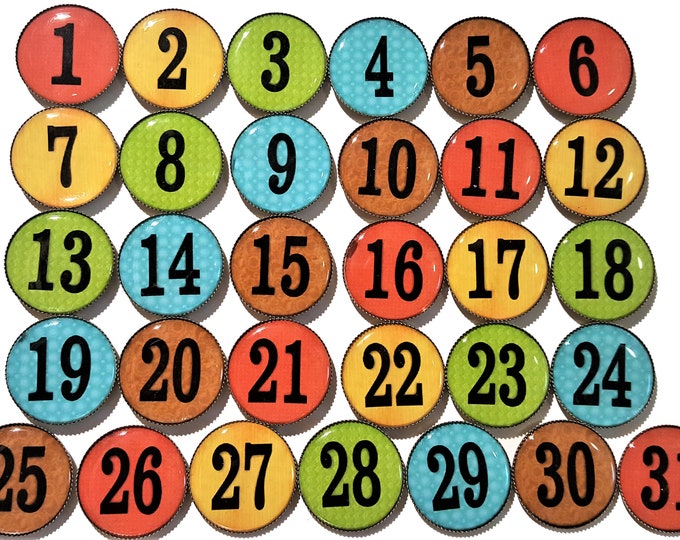 Large Teacher magnets, Student Numbers, rainbow numbers, classroom supplies, office supplies, student magnets