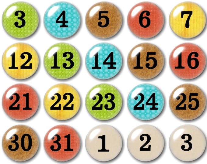 Calendar Number magnets - ScrapitBoards