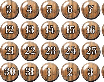 Western style calendar magnetic numbers