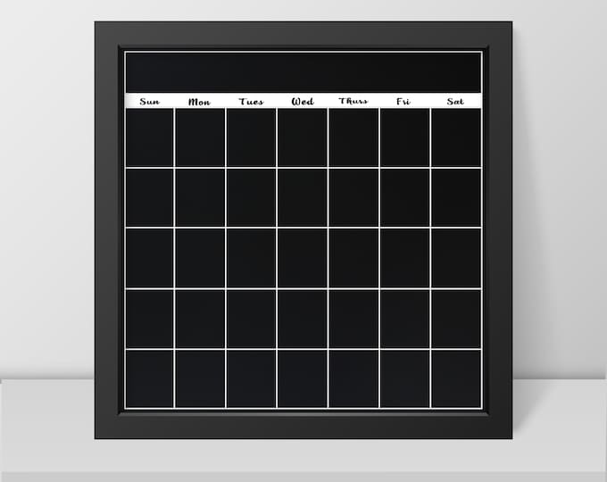 Magnetic black calendar with a new improved surface! Designed for permanent markers