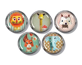 Cute, fun animal magnets set of 5