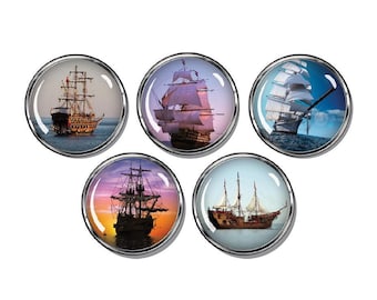 Sailing ships magnets set of five