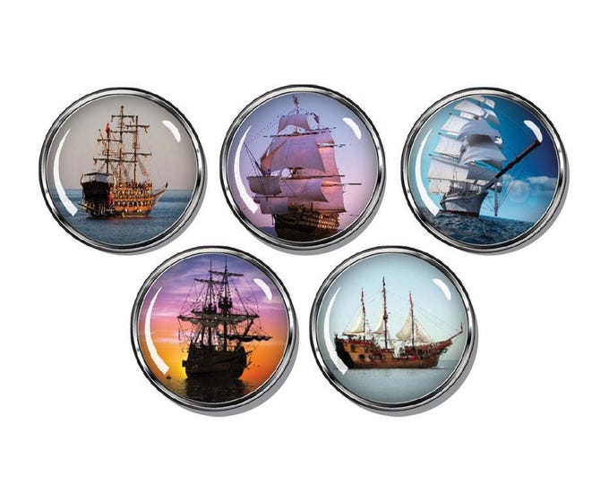 Sailing ships magnets set of five