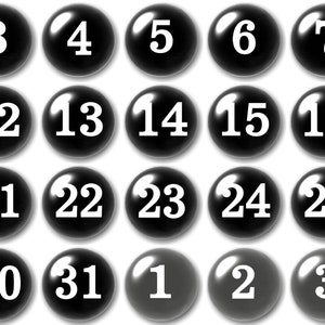 Glass Black and White Numbers Planner Numbers Black Calendar Magnets Teacher Planning Dry Erase Calendar image 1