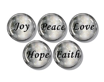love-hope-peace-joy-fait set of magnets
