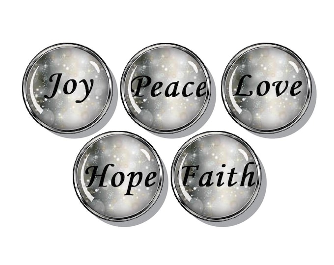 love-hope-peace-joy-fait set of magnets