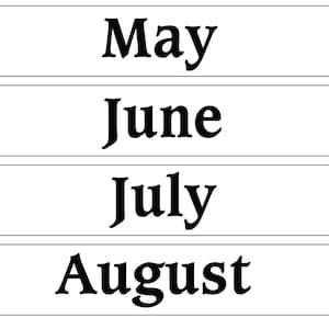 White Calendar | Magnetic Months | Wall Calendar Magnets | 12 Months | Perpetual Calendar | Memo board | Office Organizing |White Months