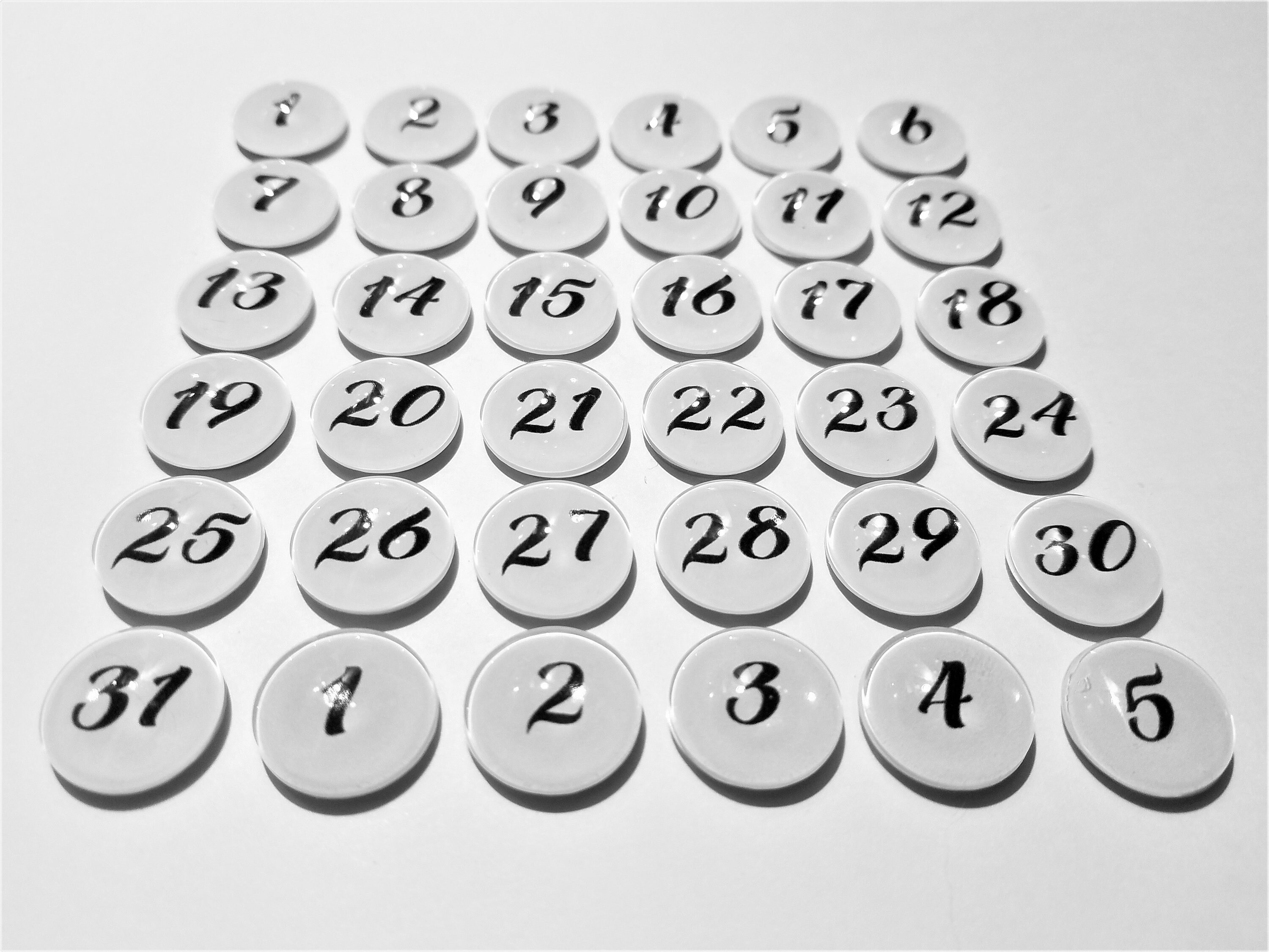 Glass White Numbers Calendar Perpetual Calendar Teacher Supplies 