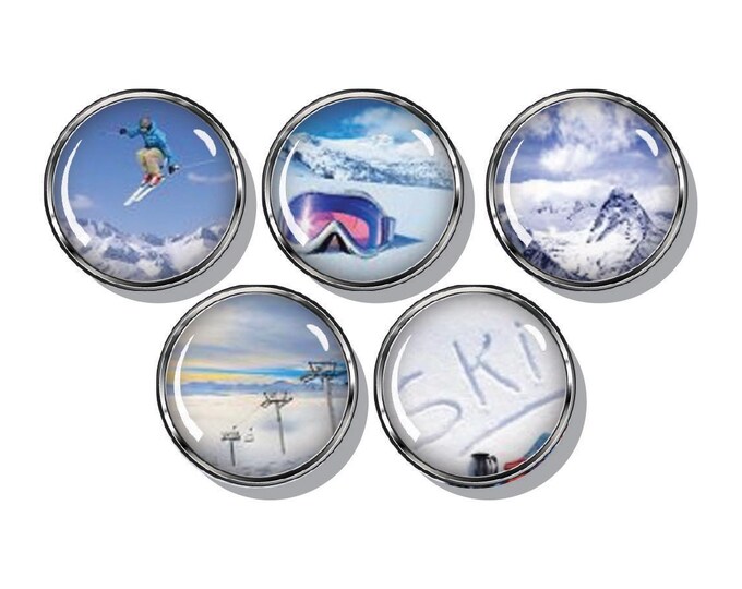 Skier, Snow sports magnet set