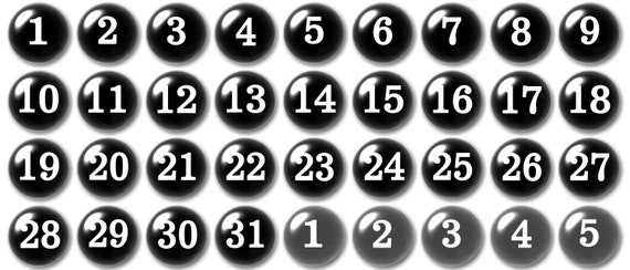 Big Glass Calendar Numbers. Magnetic Numbers for Your Calendar. They Are Black With White Numbers. - Etsy