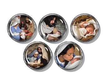 Nativity Magnets: Baby Jesus, Mary, Christmas Fridge Decor