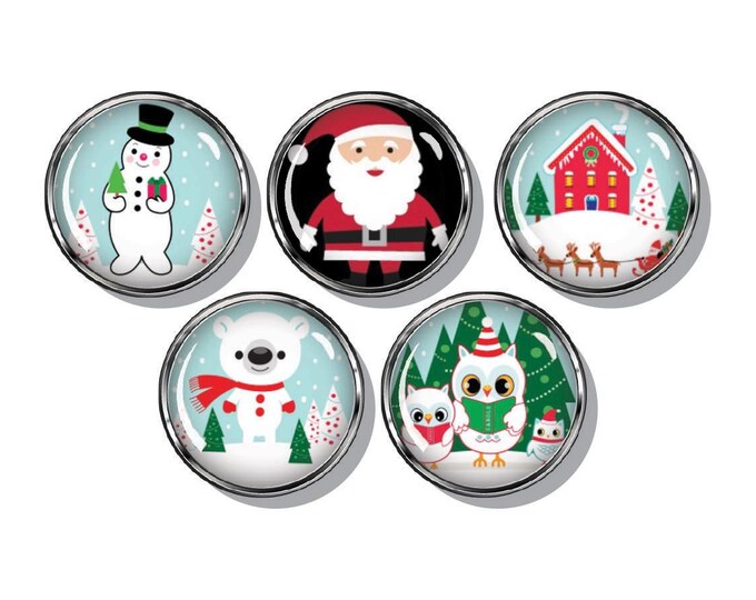 Santa and friends, Christmas magnets