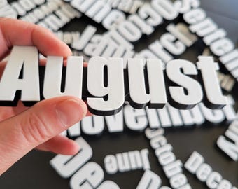 3D Calendar month magnets