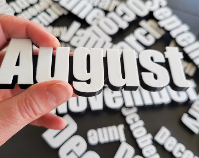 3D Calendar month magnets