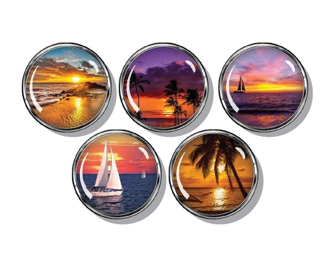 Sunset tropical magnet set