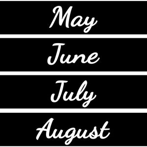 NEW Black and white Script  calendar magnets