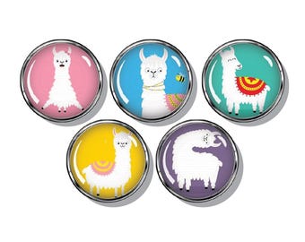Alpaca Magnets, Colorful Fridge Magnets, Cute Animal Decor