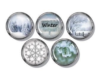Winter themed magnet set
