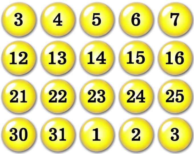 Glass Yellow magnets | Number Magnets | Perpetual Calendar | Command Center | Calendar Magnets | Daily Planner Magnets | Classroom supplies