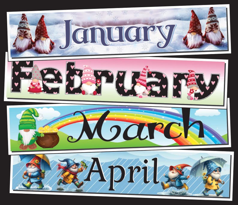 Gnomes Calendar Magnets: Fridge, Classroom, Magnetic Calendar - Etsy