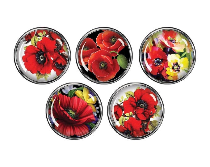 Poppy detailed magnet set