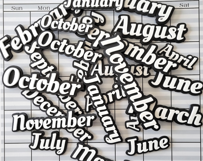 3D Calendar month magnets