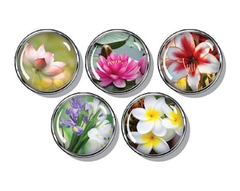 Flowers magnet set of five