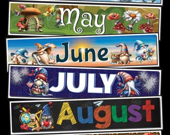 Gnomes Calendar Magnets: Fridge, Classroom, Magnetic Calendar