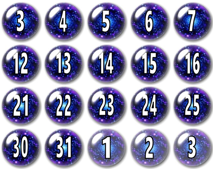 Galaxy Magnetic Calendar Numbers