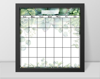 Magnetic Succulent Watercolor calendar