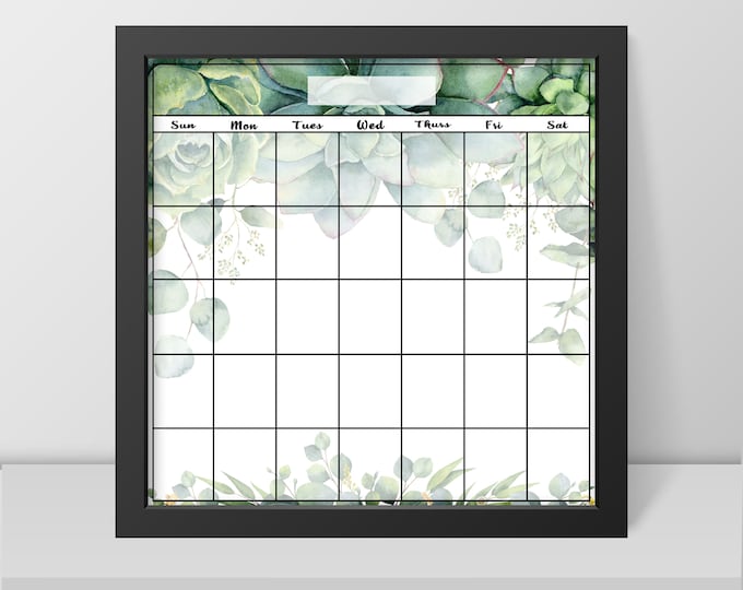 Magnetic Succulent Watercolor calendar