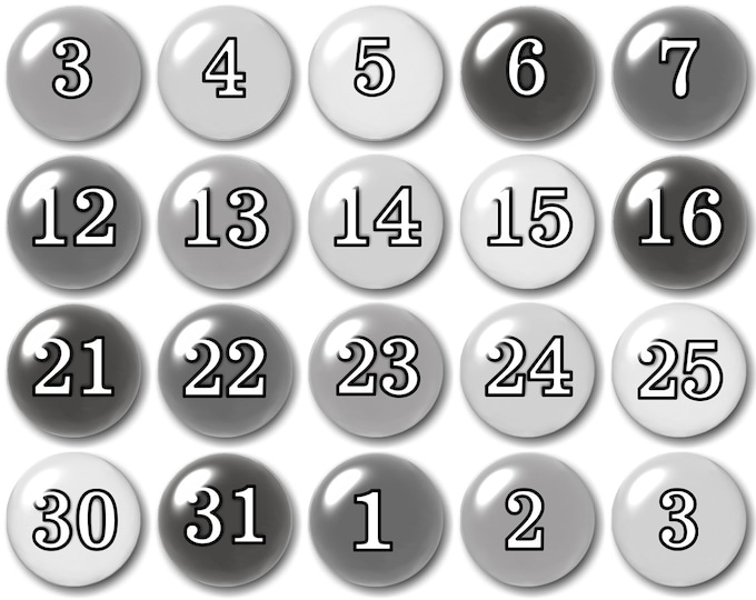 Glass Gray Calendar | Number Magnets | Calendar Magnets | Planner Numbers  | Perpetual Calendar | Magnet Board Numbers