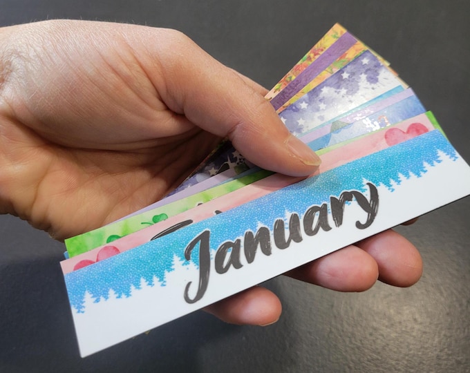 Holiday themed month magnets, perpetual calendar