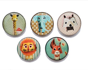 Cute, fun animal magnets set of 5