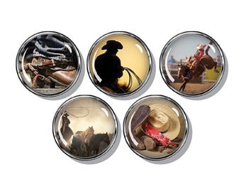 Cowboy Country Magnets. Set of Five