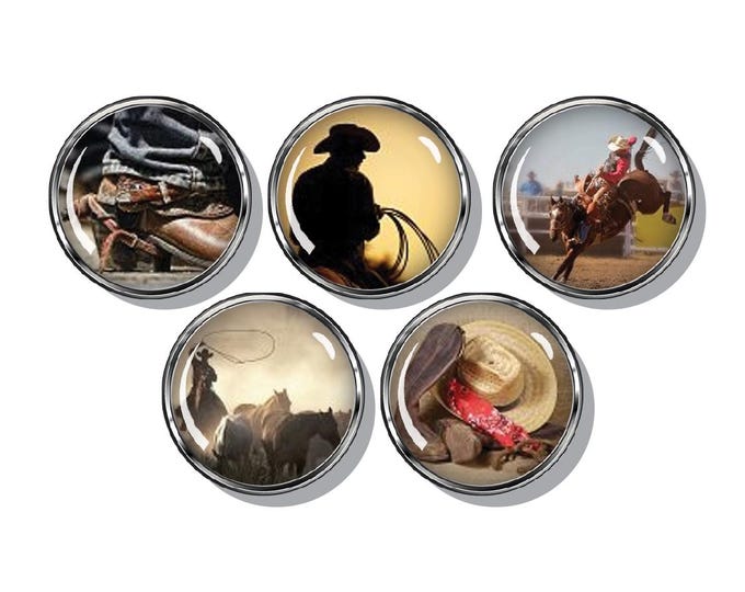 Cowboy Country Magnets. Set of Five