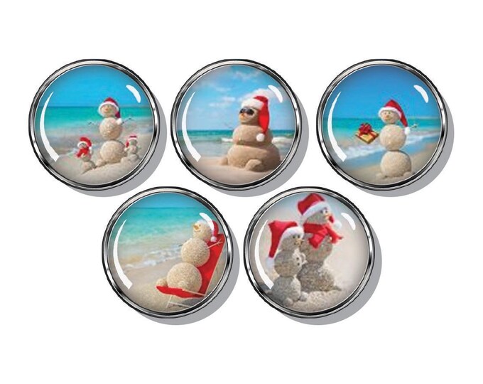 Christmas on the Beach Snowman magnets