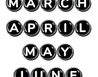 Calendar Month Magnets, letters to spell the months