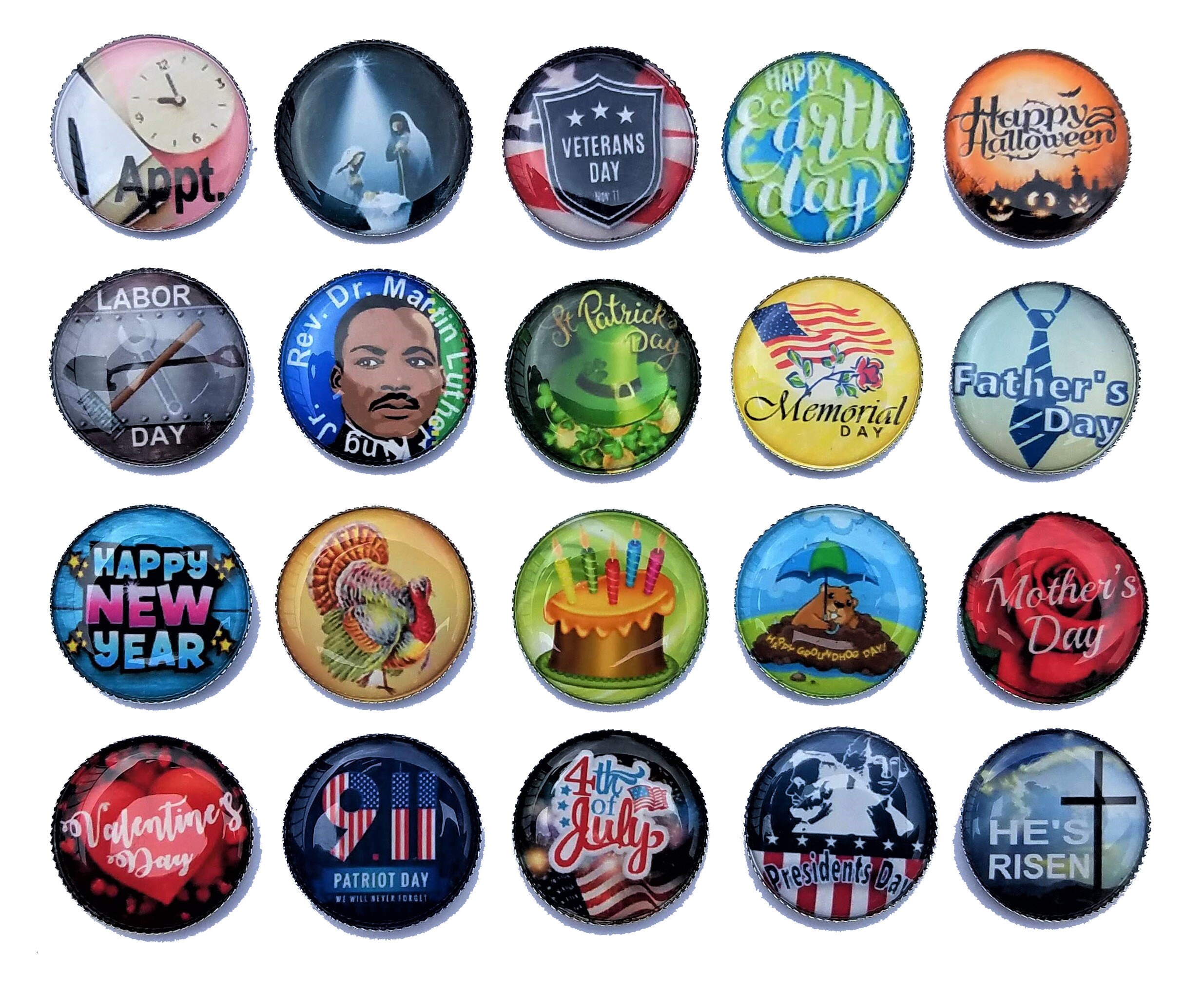 Epoxy holiday planning Set of 20 holiday , 1 inch round