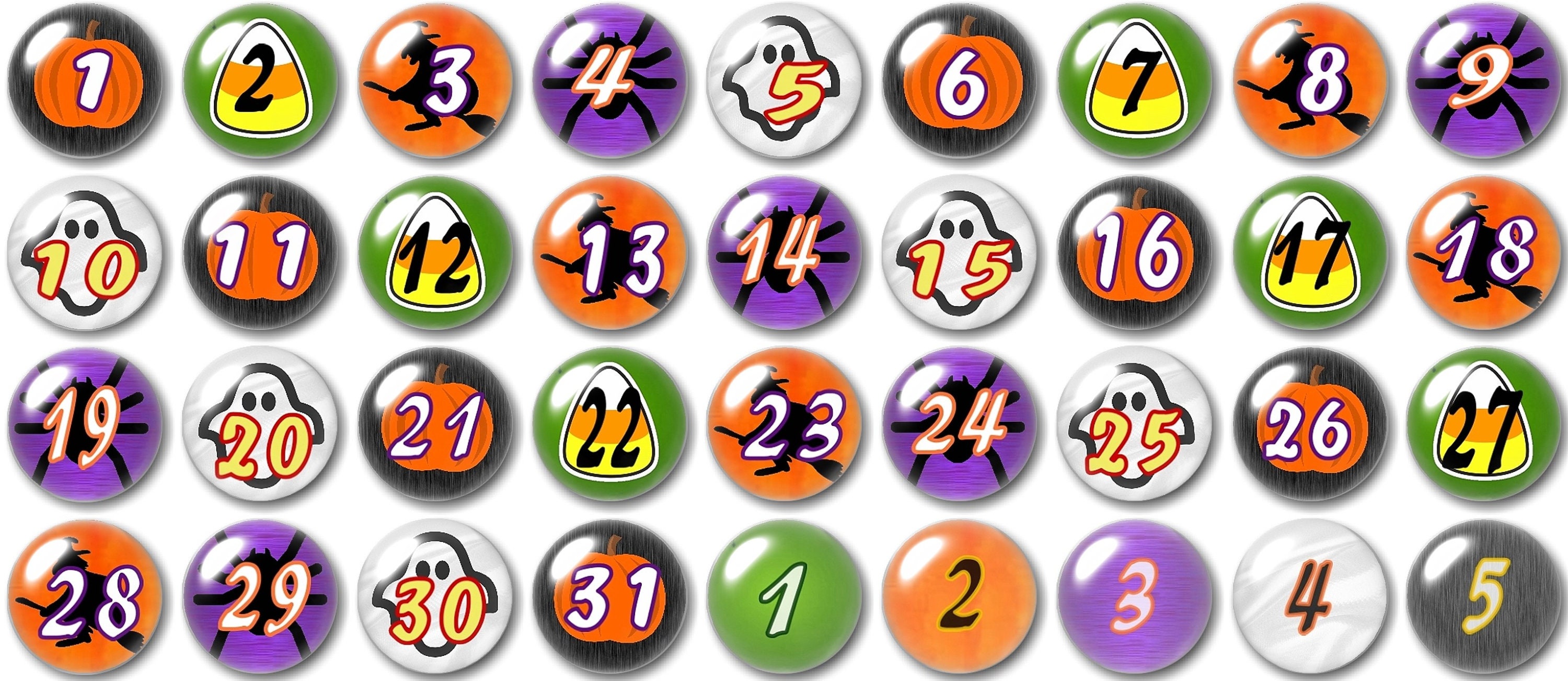 Glass Halloween Calendar Number Halloween Decorations