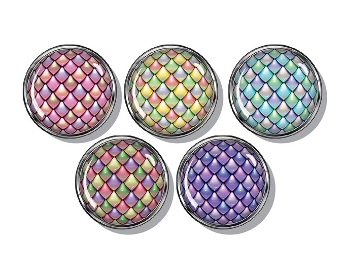 Dragon scales, Mermaid tale set of magnets