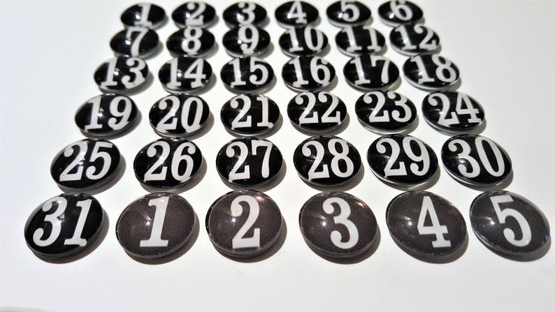 Glass Black and White Numbers Planner Numbers Black Calendar Magnets Teacher Planning Dry Erase Calendar image 7