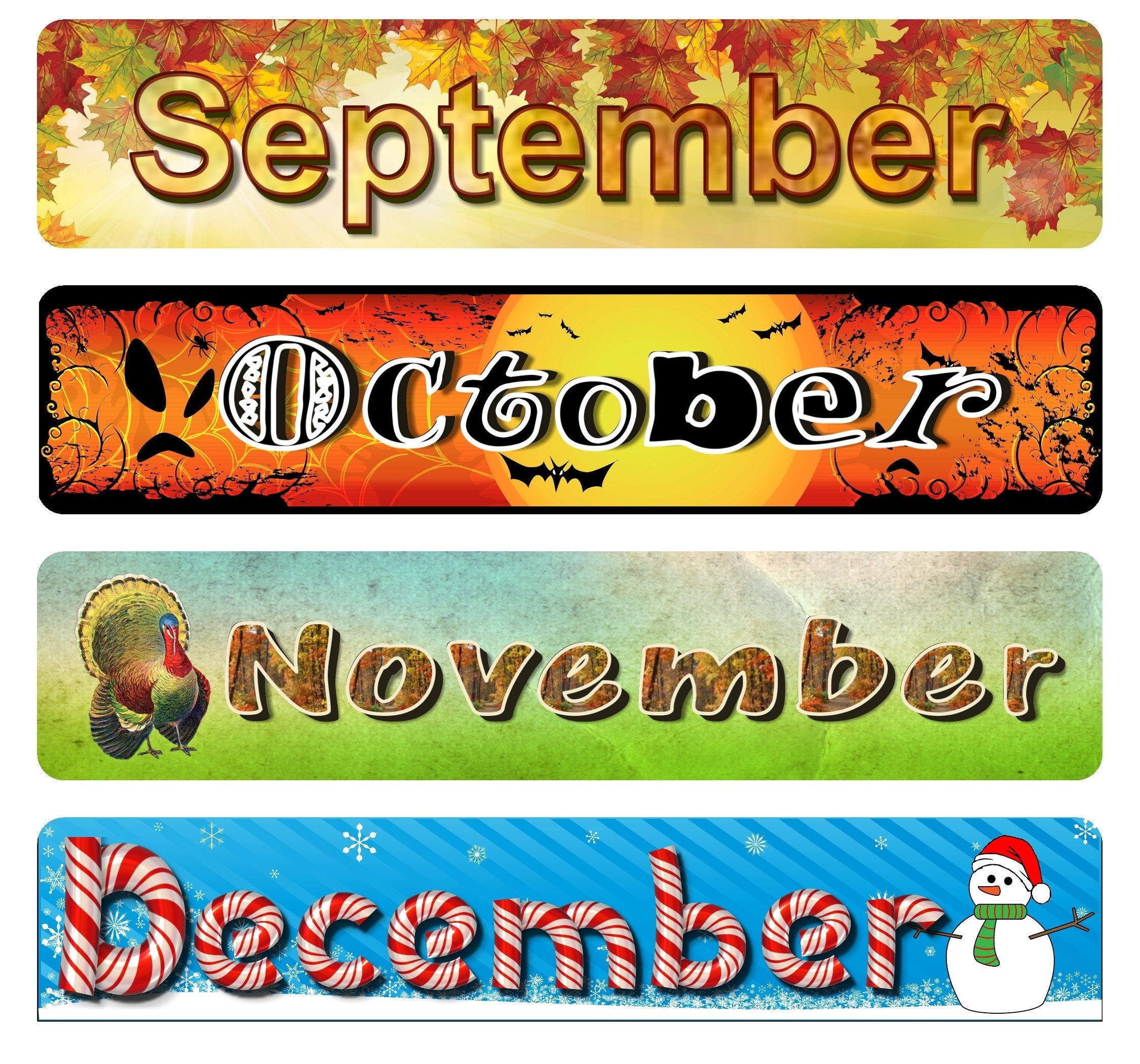 Perpetual calendar holiday themed magnets